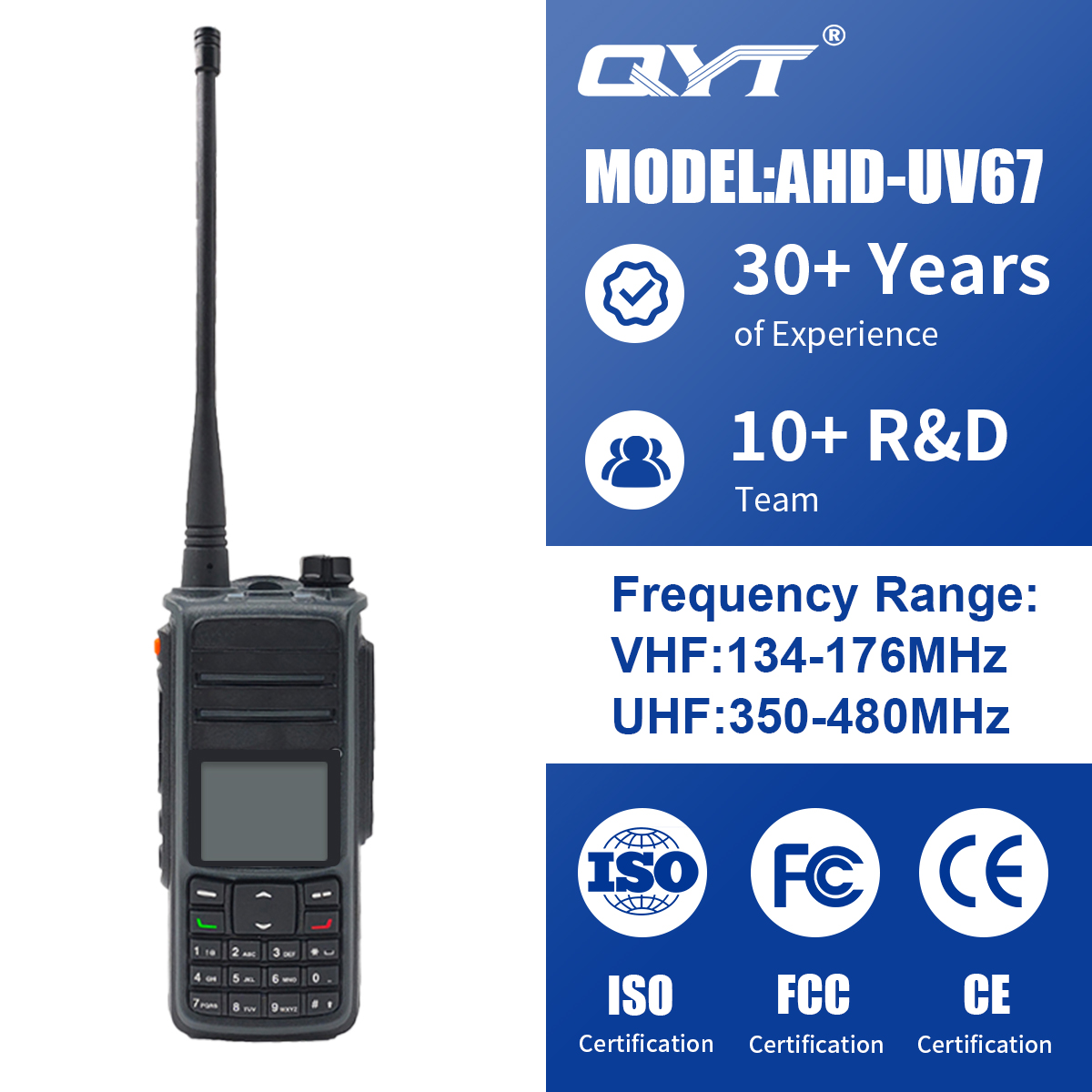 digital dmr analog dual mode gps walkie talkie AHD-UV67