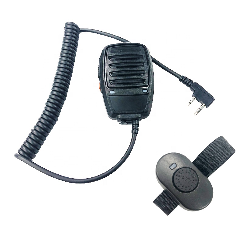 QYT SQ-89 walkie talkie mikrofon speaker bahu dengan adaptor PTT nirkabel untuk mengemudi mobil